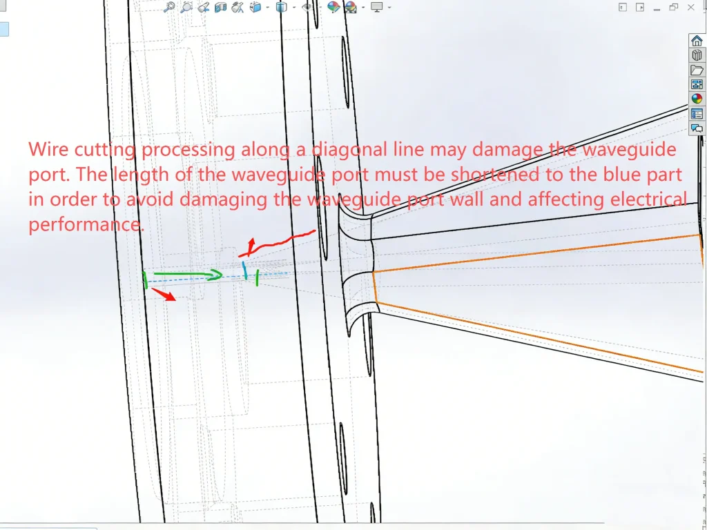 Shortening the Waveguide Port in horn antenna processing